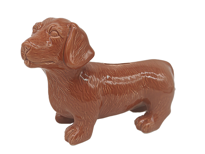 Porcelain money box dachshund 21x10x15cm