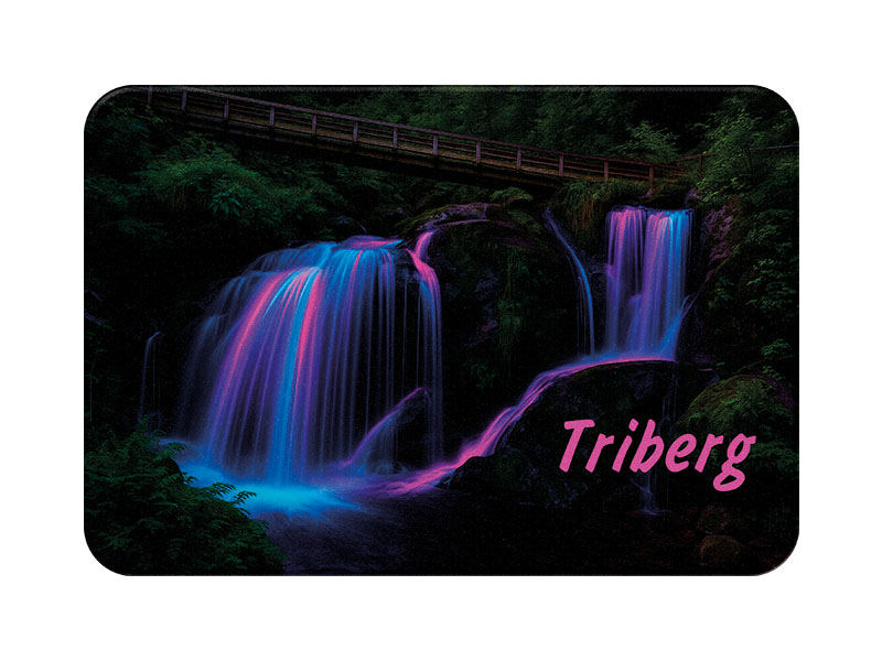Souvenir Foto Kunststoff Magnet Triberg 8x5cm