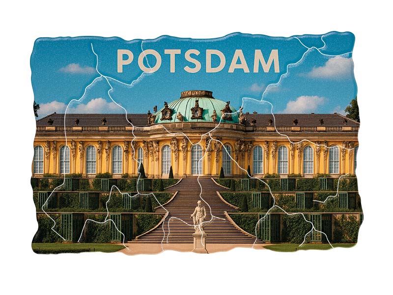 Souvenir Foto Kunststoff Magnet Potsdam 8x5cm