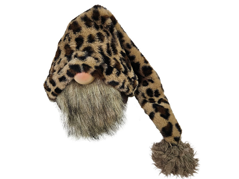 Wichtel mit Zipfelmütze im Leopardendesign 18x18x69cm   