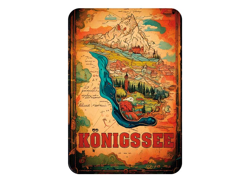 Souvenir Foto Kunststoff Magnet Königssee 8x5cm Souvenir Foto Kunststoff Magnet Königssee 8x5cm