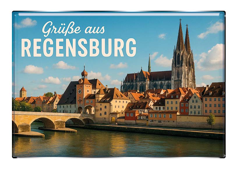 Souvenir Foto Magnet rechteckig Regensburg 8x5,5cm