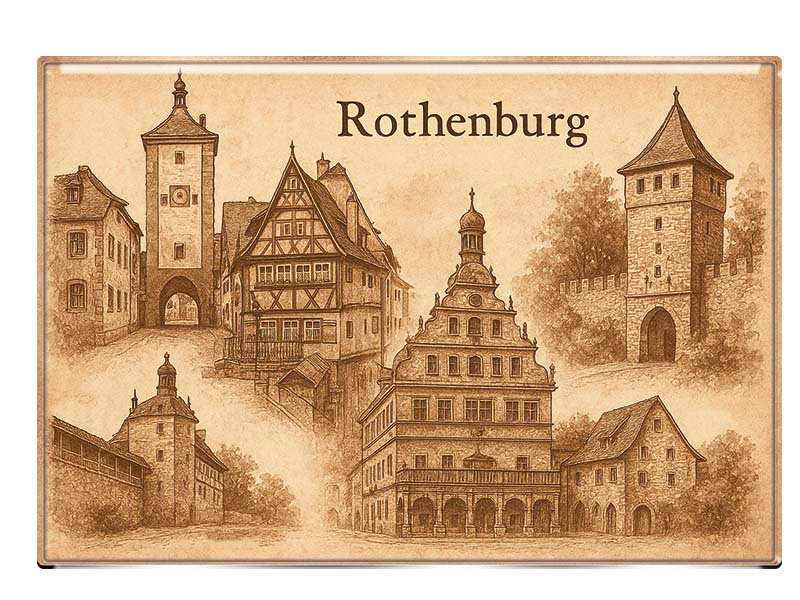 Souvenir Photo magnet Rothenburg 9,5x6,5cm