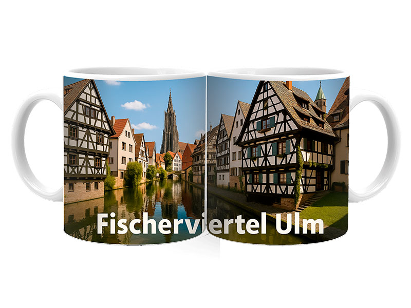 Souvenir Foto Keramik Tasse Ulm Ø8x9,5cm