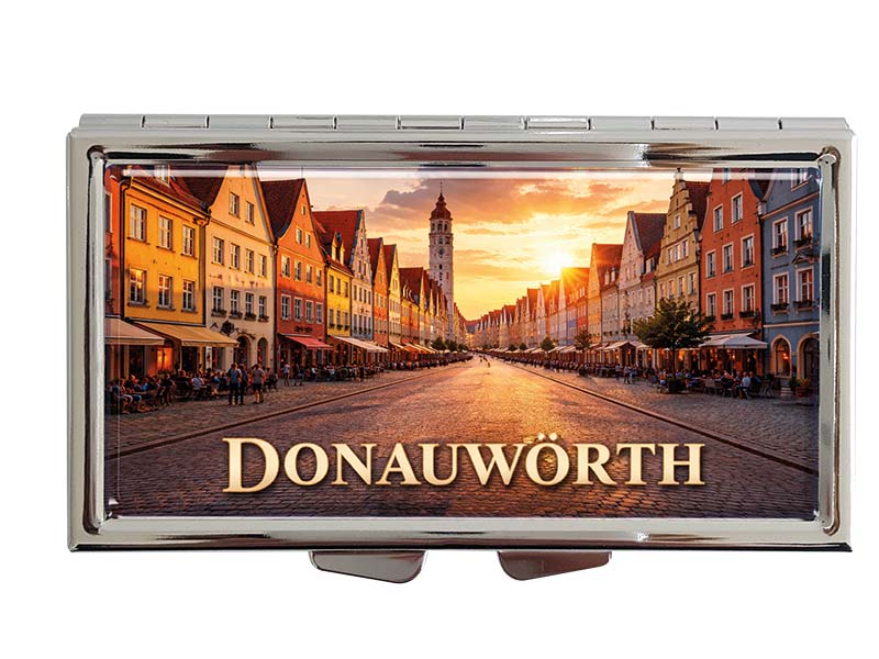 Souvenir Pillendose Donauwörth aus Metall  8,5x4,5cm