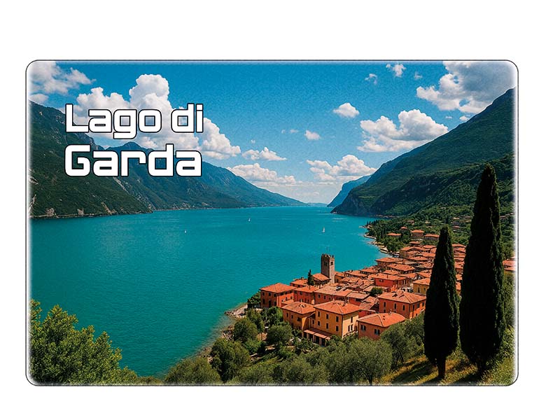 Souvenir Foto Magnet Steingut Gardasee 6x4,5cm