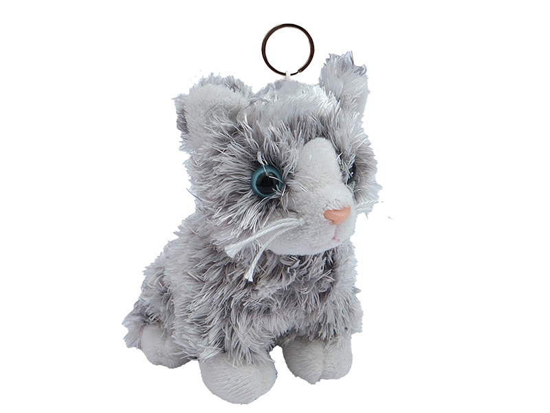 Plush cat grey 5x10x11cm, with keychain Plush cat grey 5x10x11cm, with keychain