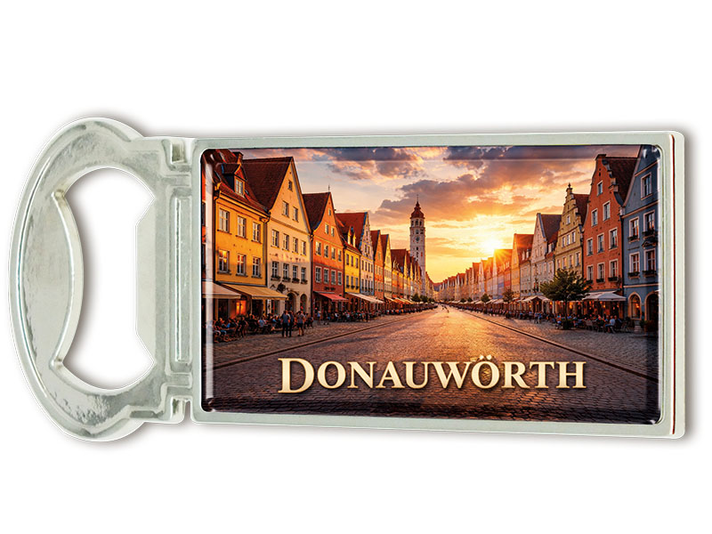 Souvenir Kapselheber Magnet Donauwörth aus Metall 3x9cm