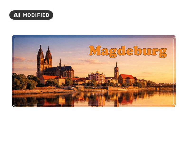 Souvenir Foto Magnet Magdeburg 11x4cm
