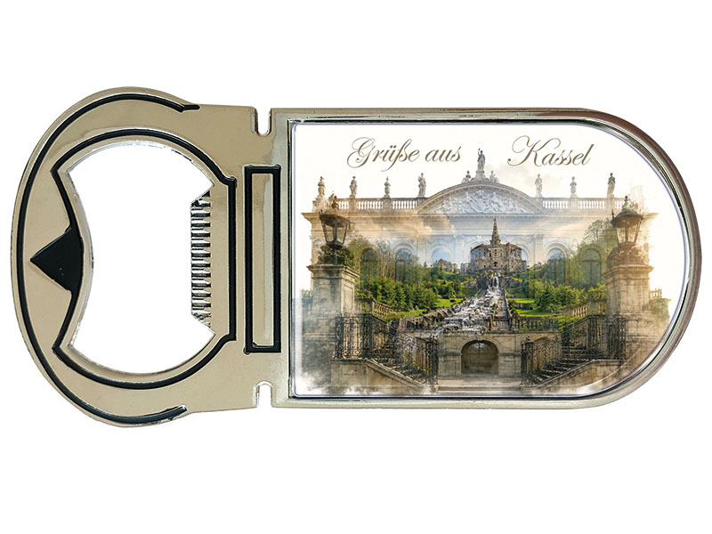 Souvenir Kapselheber Magnet Kassel aus Metall 4x9cm