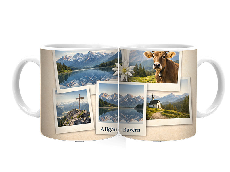 Souvenir ceramic mug  Allgau Ø8x9,5cm