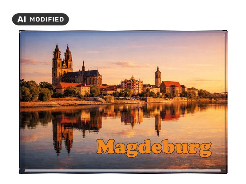 Souvenir Foto Magnet Magdeburg 8x5,5cm