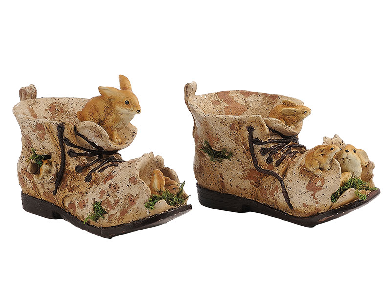17450 Poly Schuh mit Hasenfamilie