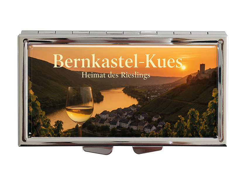 Souvenir Pillendose Bernkastel-Kues aus Metall  8,5x4,5cm