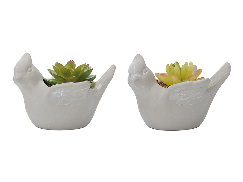 17358 Keramik Pflanztopf Vogel