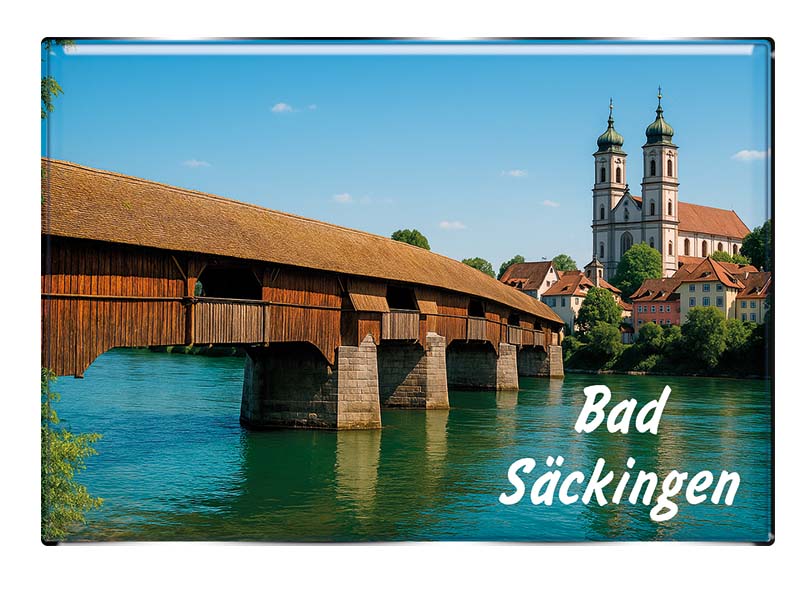 Souvenir Foto Magnet rechteckig Bad Säckingen 8x5,5cm
