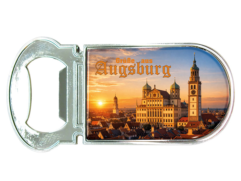 Souvenir Kapselheber Magnet Augsburg aus Metall 3x7cm