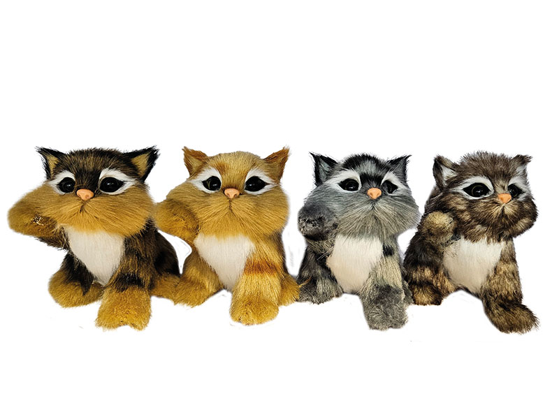 Deko Katze mit Kunstfell 9x6x9cm, mit Sound    Deko Katze mit Kunstfell 9x6x9cm, mit Sound