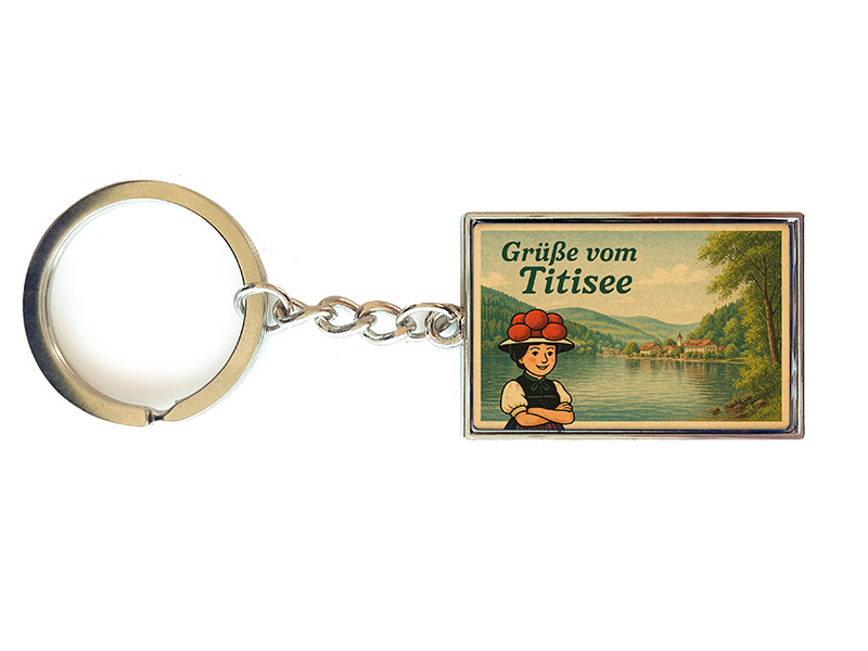 Souvenir Schlüsselanhänger rechteckig aus Metall Titisee 3x10cm Souvenir Schlüsselanhänger rechteckig aus Metall Titisee 3x10cm