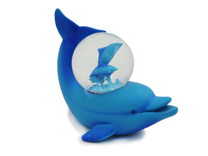 17537-0 Poly Delfin mit Glitzerkugel