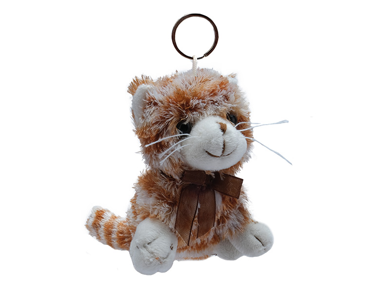 Plush cat brown 5x10x11cm, with keychain Plush cat brown 5x10x11cm, with keychain