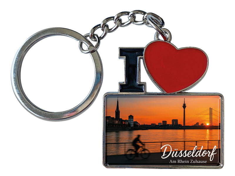 Souvenir Schlüsselanhänger Düsseldorf aus Metall 11x4cm