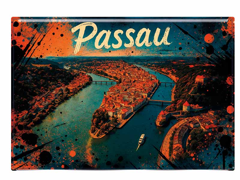 Souvenir Foto Magnet Passau 9,5x6,5cm Souvenir Foto Magnet Passau 9,5x6,5cm